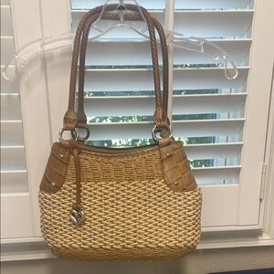 Brighton Tan and Cream Woven Handbag